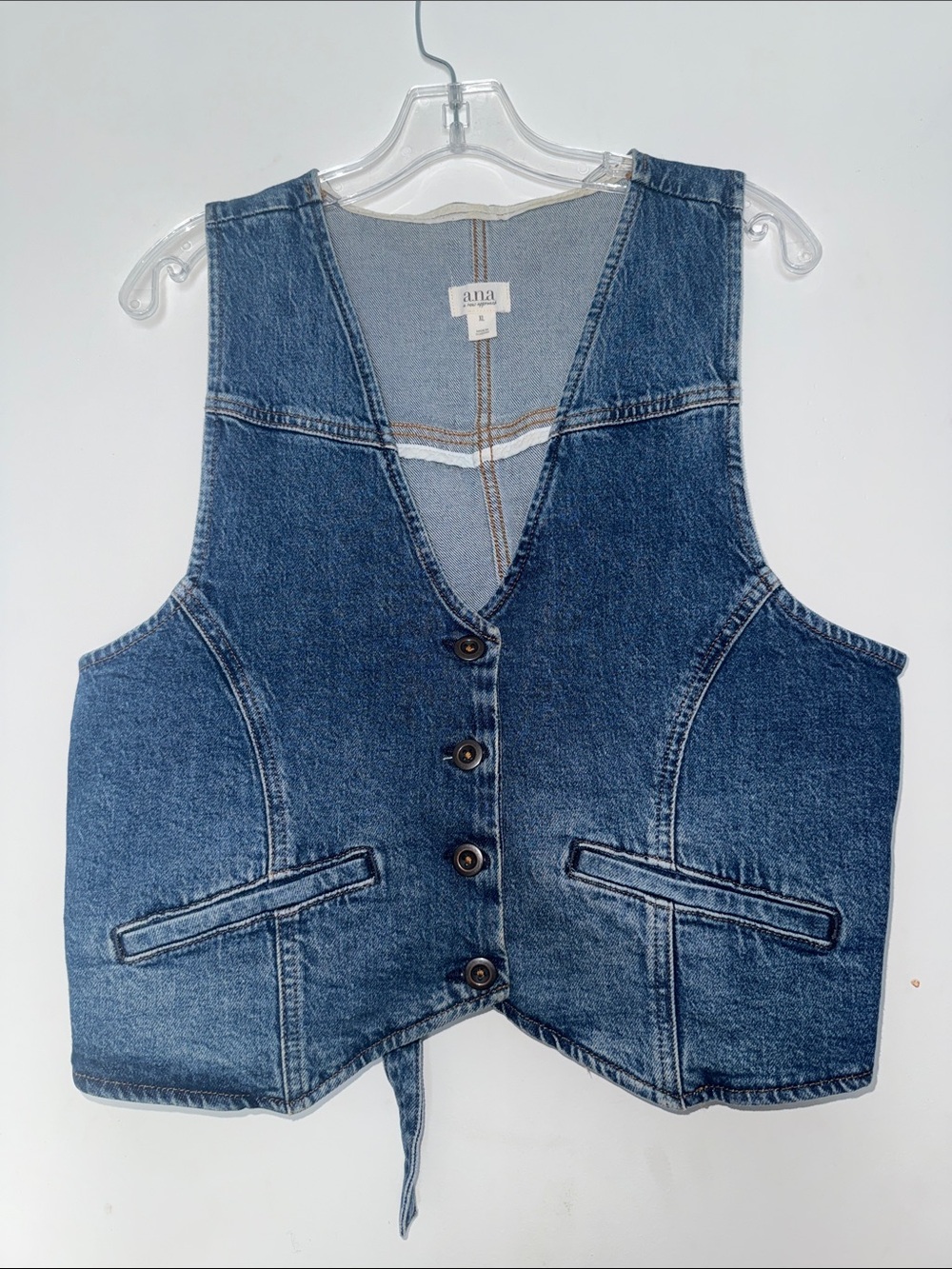 A.N.A denim vest with front buttons